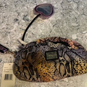 Betsey Johnson PSYCHADELIC STRIPES Pink Snake Print Wristlet